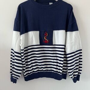 Nautical Navy and White Striped Sweater